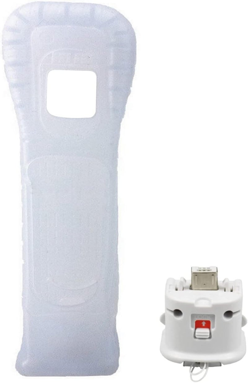 Motionplus Motion Plus + Silicone Case for Nintendo Wii Remote Controller Game Color White